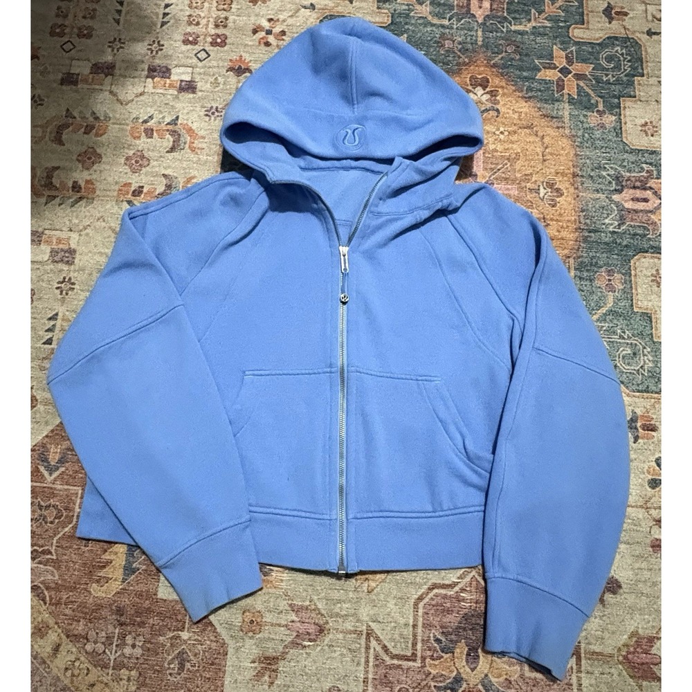 Lululemon Scuba Oversized Zip Hoodie Nile Blue Cropped Sweatshirt M/L  Square Do